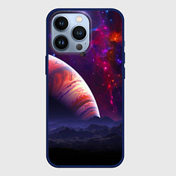 Чехол для iPhone 13 Pro Бесконечное космическое пространство - Планета, цвет: 3D-тёмно-синий