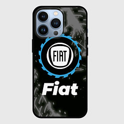 Чехол для iPhone 13 Pro Fiat в стиле Top Gear со следами шин на фоне, цвет: 3D-черный