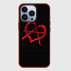 Чехол для iPhone 13 Pro Сердце анархиста, цвет: 3D-красный