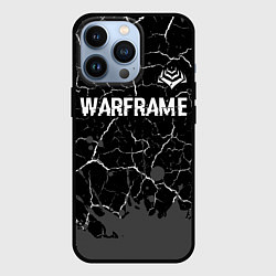 Чехол iPhone 13 Pro Warframe glitch на темном фоне: символ сверху