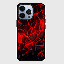 Чехол для iPhone 13 Pro Кристаллы в красных нитях, цвет: 3D-черный
