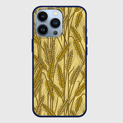 Чехол для iPhone 13 Pro Винтажные колоски пшеницы, цвет: 3D-тёмно-синий