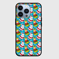 Чехол для iPhone 13 Pro Санта новогодний, цвет: 3D-черный