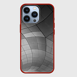 Чехол для iPhone 13 Pro Металлические серые пластины, цвет: 3D-красный