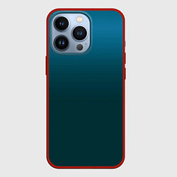 Чехол для iPhone 13 Pro Градиент бирюзовый, цвет: 3D-красный