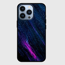 Чехол для iPhone 13 Pro Звёздное абстрактное фиолетовое небо, цвет: 3D-черный