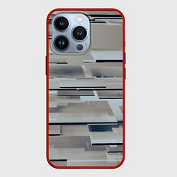 Чехол для iPhone 13 Pro Металлические пластины в абстракции, цвет: 3D-красный