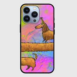 Чехол для iPhone 13 Pro Очень-очень длинная такса, цвет: 3D-черный