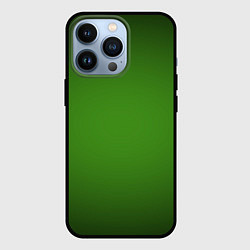 Чехол для iPhone 13 Pro Зеленый с затемняющей виньеткой, цвет: 3D-черный