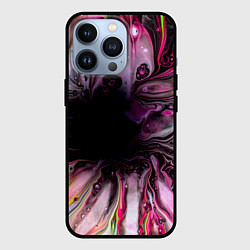 Чехол для iPhone 13 Pro Розовые краски и волны, цвет: 3D-черный