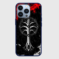 Чехол для iPhone 13 Pro Руны девяти миров мирового древа, цвет: 3D-тёмно-синий