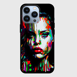 Чехол для iPhone 13 Pro Анджелина Джоли - поп-арт, цвет: 3D-черный