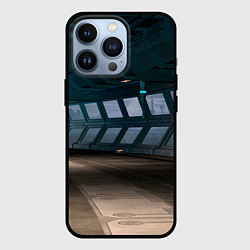 Чехол для iPhone 13 Pro Коридор космической станции, цвет: 3D-черный