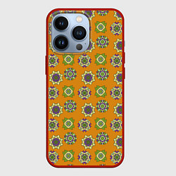 Чехол для iPhone 13 Pro Мандала мозайка, цвет: 3D-красный