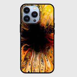 Чехол для iPhone 13 Pro Жёлтые текущие краски, цвет: 3D-черный