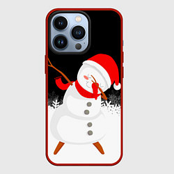 Чехол для iPhone 13 Pro Снеговик dab, цвет: 3D-красный