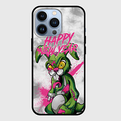 Чехол для iPhone 13 Pro Zombie rabbit Happy new year, цвет: 3D-черный
