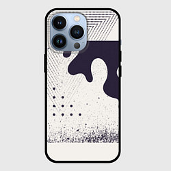 Чехол для iPhone 13 Pro Абстрактные и тёмные точки и краски, цвет: 3D-черный