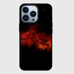 Чехол для iPhone 13 Pro Абстрактные взрывы в космосе и красные звёзды, цвет: 3D-черный