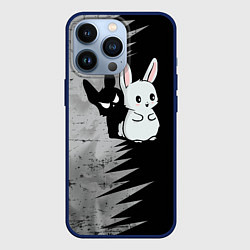Чехол для iPhone 13 Pro Теневой зайка, цвет: 3D-тёмно-синий