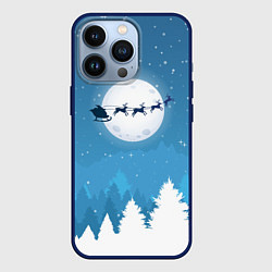 Чехол для iPhone 13 Pro Новогодняя сказка дед мороз, цвет: 3D-тёмно-синий