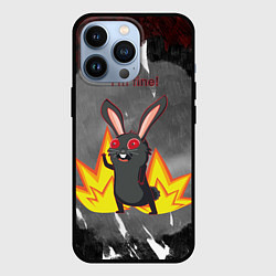 Чехол для iPhone 13 Pro Черный кролик у которого все хорошо, цвет: 3D-черный