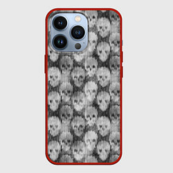 Чехол для iPhone 13 Pro Череп эффект вязаного изделия, цвет: 3D-красный