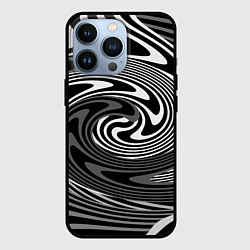 Чехол для iPhone 13 Pro Black and white abstract pattern, цвет: 3D-черный