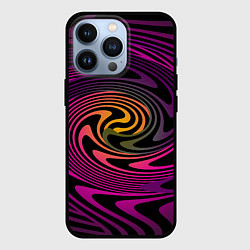 Чехол для iPhone 13 Pro Бордово черный абстрактный узор спираль, цвет: 3D-черный