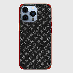 Чехол для iPhone 13 Pro Пошлые кролики, цвет: 3D-красный
