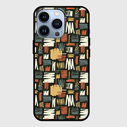 Чехол для iPhone 13 Pro Узор штрихованный, цвет: 3D-черный