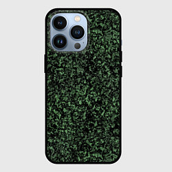 Чехол для iPhone 13 Pro Черный и зеленый камуфляжный, цвет: 3D-черный