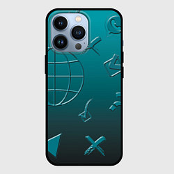 Чехол для iPhone 13 Pro Символы соцсетей, цвет: 3D-черный