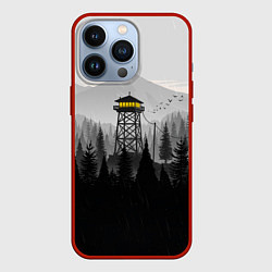 Чехол для iPhone 13 Pro Firewatch дождь, цвет: 3D-красный
