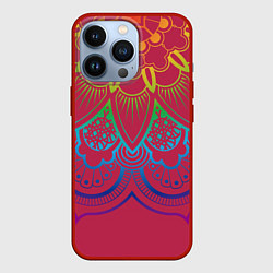 Чехол для iPhone 13 Pro Viva magenta mandala, цвет: 3D-красный
