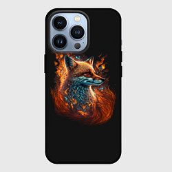 Чехол для iPhone 13 Pro Огненная лиса, цвет: 3D-черный