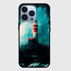 Чехол для iPhone 13 Pro Бушующее море, цвет: 3D-черный