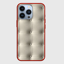 Чехол iPhone 13 Pro Стёганая кожа - квадрат