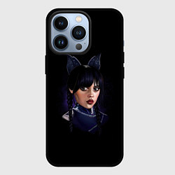 Чехол для iPhone 13 Pro Wednesday чёрная кошка, цвет: 3D-черный