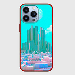 Чехол для iPhone 13 Pro Нейронный сай-фай кибергород, цвет: 3D-красный