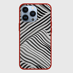 Чехол для iPhone 13 Pro Оптическая иллюзия полосы, цвет: 3D-красный