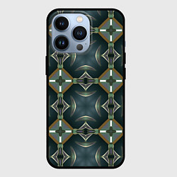 Чехол для iPhone 13 Pro Абстрактный геометрический узор в стиле фэнтези, цвет: 3D-черный