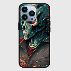 Чехол для iPhone 13 Pro Череп скелета самурая, цвет: 3D-черный