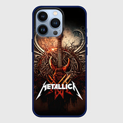 Чехол для iPhone 13 Pro Metallica гитара и логотип, цвет: 3D-тёмно-синий