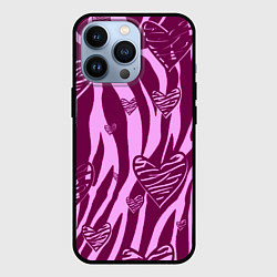 Чехол для iPhone 13 Pro Полосатая любовь, цвет: 3D-черный