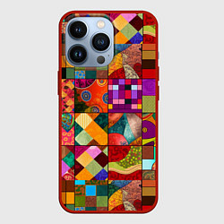 Чехол для iPhone 13 Pro Лоскутное шитье, пэчворк из нейросети, цвет: 3D-красный