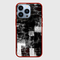 Чехол для iPhone 13 Pro Абстракт серого и белого, цвет: 3D-красный