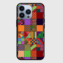 Чехол для iPhone 13 Pro Разноцветные лоскуты от нейросети, цвет: 3D-черный