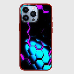 Чехол для iPhone 13 Pro Неоновая броня fortnite, цвет: 3D-красный