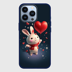 Чехол для iPhone 13 Pro Кролик с шариком, цвет: 3D-тёмно-синий